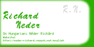 richard neder business card