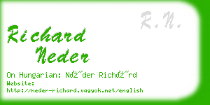 richard neder business card